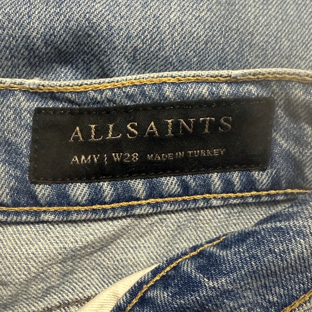 All Saints Amy Destroyed Girlfriend Jeans in Light Wash Size: 28 Inseam: 28” - Picture 8 of 9